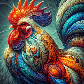 The Regal Acanthus Rooster by Bill and Linda Tiepelman