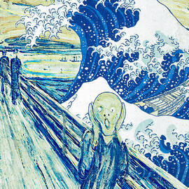 The Scream by Edvard Munch and The Great Wave off Kanagawa - digital recreation by Nicko Prints