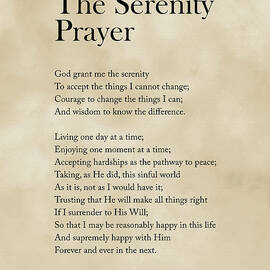 The Serenity Prayer - Reinhold Niebuhr Poem - Literature - Typography Print 1 - Vintage by Studio Grafiikka