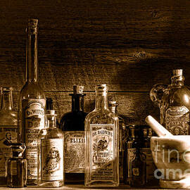 The Snake Oil Shop - Sepia by Olivier Le Queinec