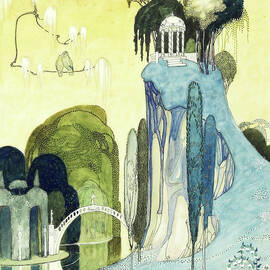 The summerhouse in the grove - In Powder and Crinoline by Kay Nielsen by Kay Nielsen