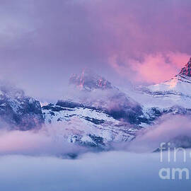 The Three Sisters peaks at Sunrise, Canmore, Alberta, Canada by Neale And Judith Clark