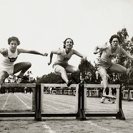 Three Hurdlers in 1932 Summer Olympic Games by Unknown