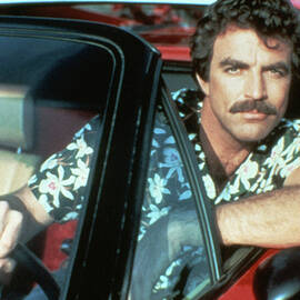Tom Selleck Magnum P.I. Driving Vintage Convertible Red Ferrari 308 GTS by Silver Screen
