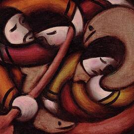 Family In Rowboat Art Print by Tommervik