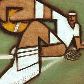 Old School Tennis Player Painting  by Tommervik