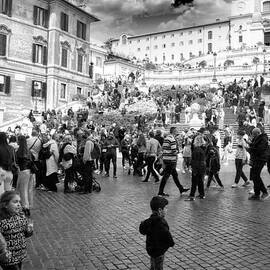 Tourists and locals on the Spanish Steps at Piazza Di Spagna in Rome by Stefano Senise