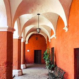 Tranquil Arches at Santa Catalina Monastery, Arequipa, Peru by Travel Essayist