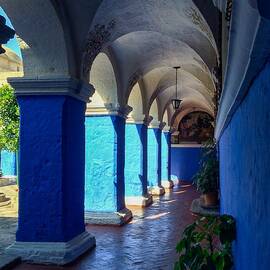 Tranquil Corridor in Santa Catalina Monastery, Arequipa, Peru by Travel Essayist