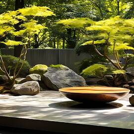 Tranquil Minimalist Japanese Garden No 3 by Andre Petrov