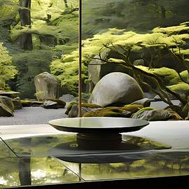 Tranquil Minimalist Japanese Garden No 4 by Andre Petrov