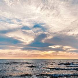 Tranquil Tapestry Sunset Serenity by the Sea by Travel Essayist