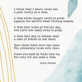 Trees Joyce Kilmer Abstract Watercolor by Georgia Clare