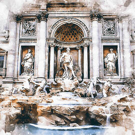 Trevi Fountain - 15 by AM FineArtPrints