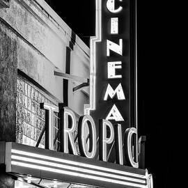 Tropic Cinema Theater Key West Vertical Black and White by Paul Velgos