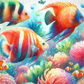 Tropical Fish Underwater by Alison Frank