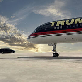 Trump Plane on the Tarmac 1 by Laura Fasulo