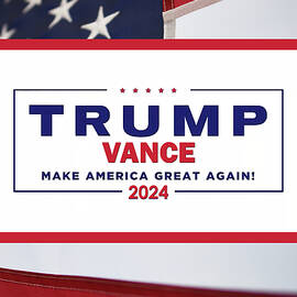 Trump Vance 2024 Banner Flag by Laura Fasulo