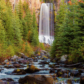 Tumalo Falls Autumn Dawn by Mike Lee