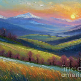 Twilight Mountain Ridgeways by Macro Abundance