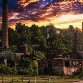 Twilight Over the Forgotten Factory in St. Marys, WV by Jonny D