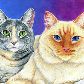 Two Cute Cats by Rebecca Wang