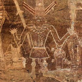 Uinta Basin Bigfoot Petroglyph - Vertical by Abbie Matthews