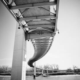 Underneath the Bob Kerrey Bridge Omaha Nebraska  by Mary Lee Dereske