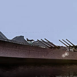 USS Wisconsin BB-64 Pano by Susan Candelario