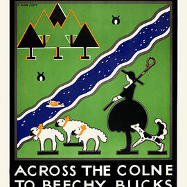 Uxbridge - Across the Colne to Beechy Bucks -  Vintage advertising poster for the London Underground by Charles Paine