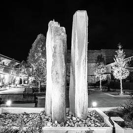 Valparaiso Indiana Sculpture at Night Black and White by Paul Velgos