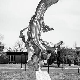 Valparaiso University Richard Hunt Sculpture Black and White by Paul Velgos