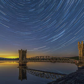 Vartry Reservoir Star Trails, Co Wicklow, Ireland by Adrian Hendroff