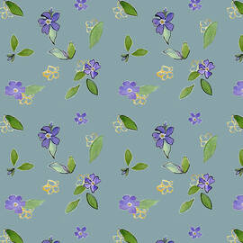 Veri Periwinkle on Aqua-Green Gray by Elizabeth Reich