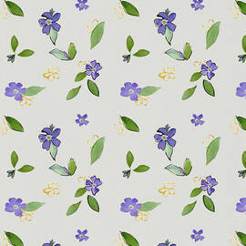 Veri Periwinkle on Buff White Linen by Elizabeth Reich