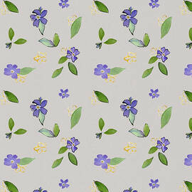 Veri Periwinkle on Tawny Linen by Elizabeth Reich