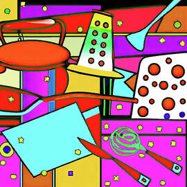 Vibrant Abstract Kitchen Tools by Tatiana Travelways