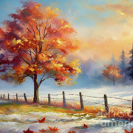 Vibrant Autumn Snow by Macro Abundance