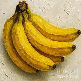 Vibrant Banana Bunch by Lucia Stewart
