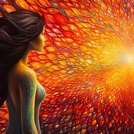 Vibrant energy interpreted through pointillism No 3 by Andre Petrov