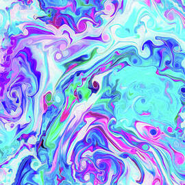 Vibrant Swirl of Blues and Purples by Barbara Siegel
