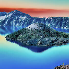 Vibrant Wizard Island in Crater Lake  by Bruce Block