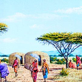 Village Life - 1 by Joseph Thiongo