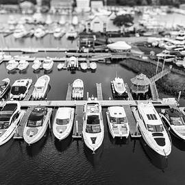 Vintage Marina with Docked Boats by Oceanic SkyView