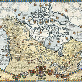 Vintage pictorial map of Canada by Moira Risen Prints