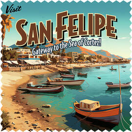 Vintage Style San Felipe, Mexico Postcard by William Scott Koenig