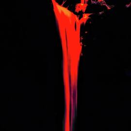 Vivid Red Waterfall at Night by Bruce Block