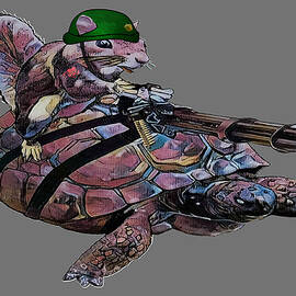  WACKY BACKYARD BATTLE ANIMAL SQUIRREL TURTLE GAMER GEEK WARFARE