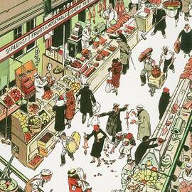 Washington Market - Up and Down New York - NY scenes and sites by Tony Sarg by Tony Sarg