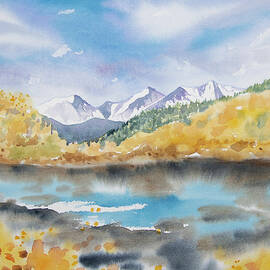 Watercolor - Autumn at South Mount Elbert by Cascade Colors